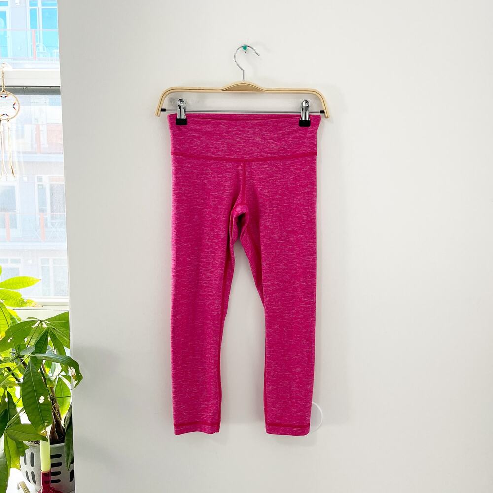 Lululemon Bright Pink Crop Wunder Under Leggings Size 4